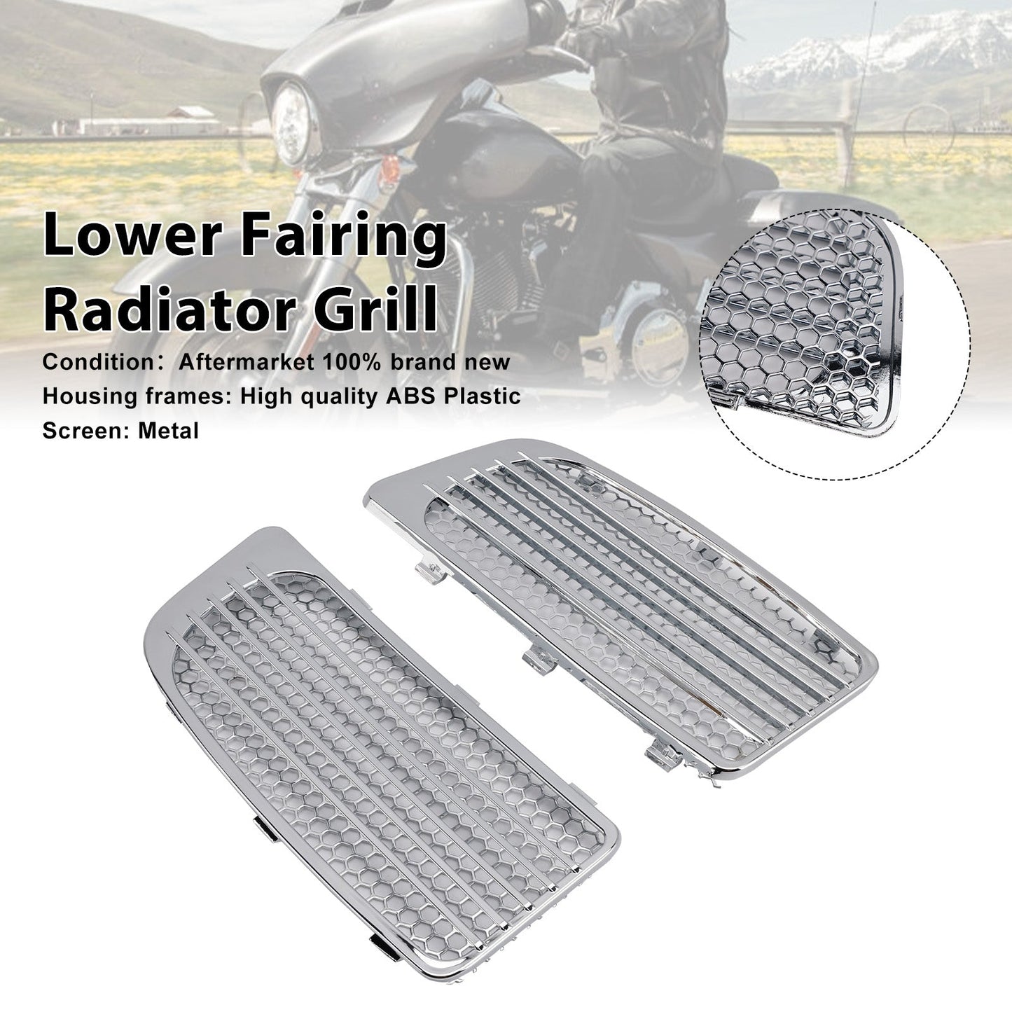 Griglia radiatore carenatura inferiore adatta per Road Glide King FLHR Special FLTRXS