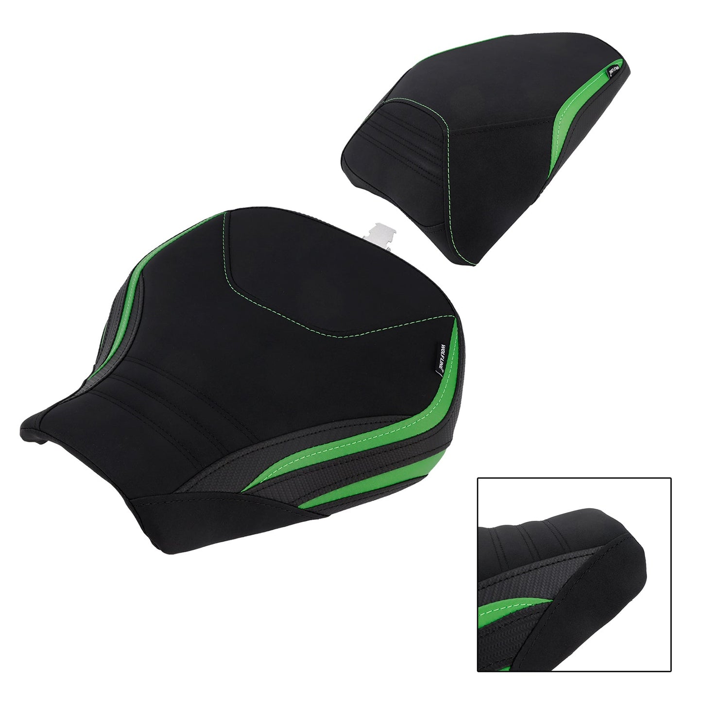 Kit cuscini passeggero Raider anteriori e posteriori per Kawasaki Ninja H2 Sx 2022-2025, colore verde.