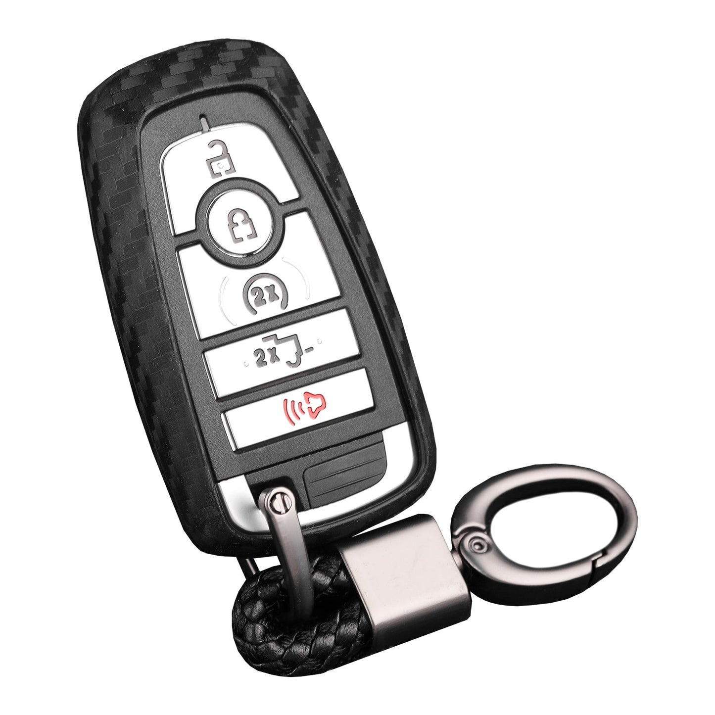 Custodia in similpelle e silicone per chiave auto con fibbia per Ford Smart
