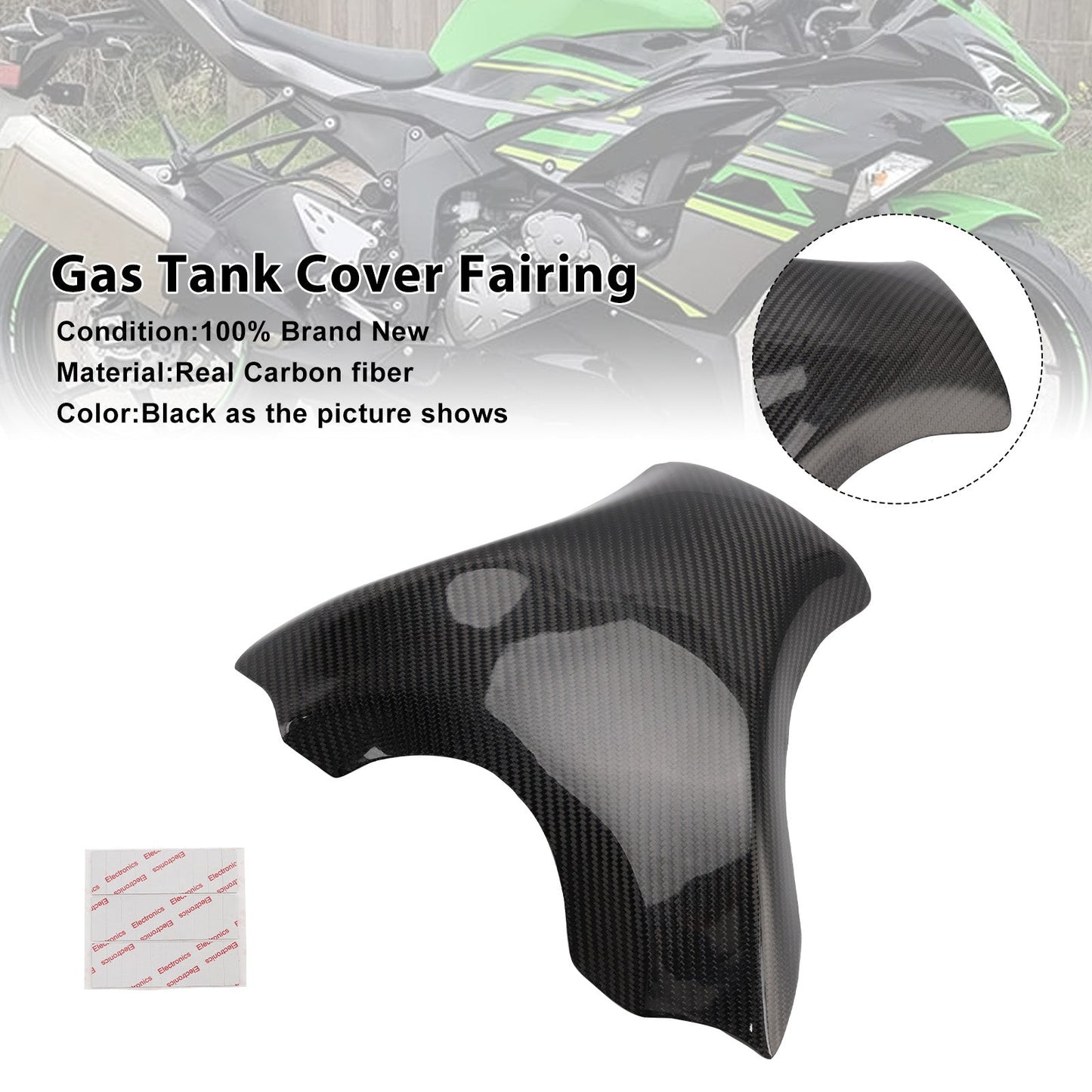 Carenatura del serbatoio in vera fibra di carbonio Kawasaki ZX-6R ZX6R 2019-2025