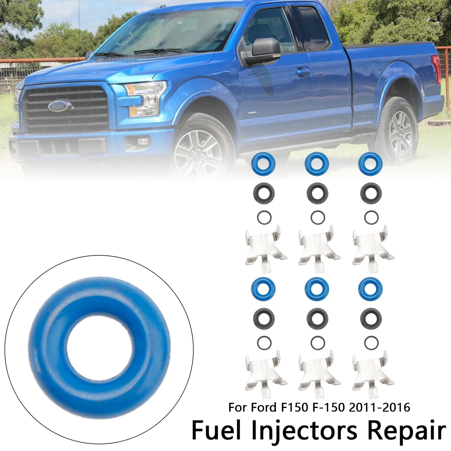Kit di guarnizioni per riparazione iniettori carburante Ford F150 3.5L Turbo EcoBoost 6 pezzi 2011-2016