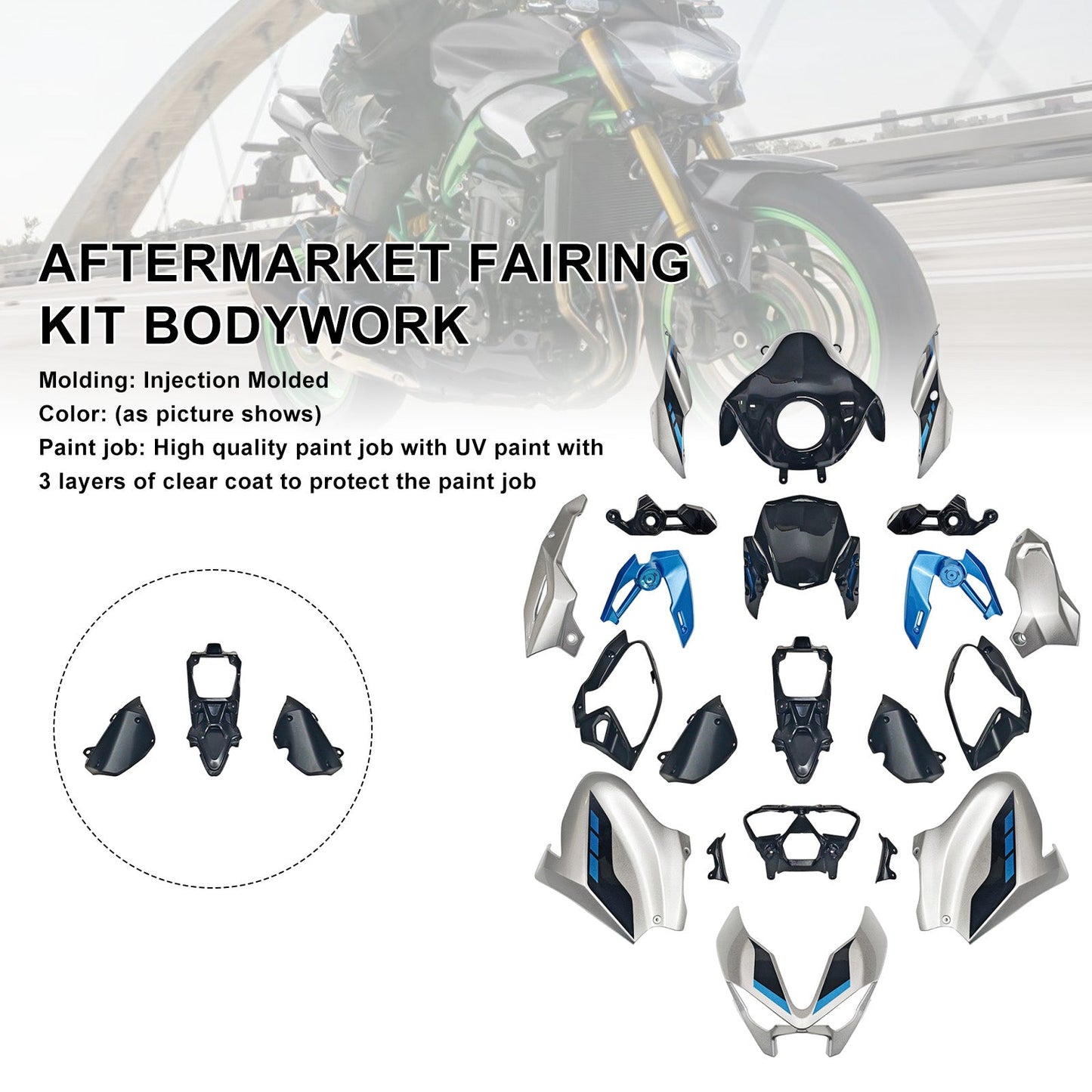 Kit di carene stampate a iniezione per Kawasaki Z900 2025-2026