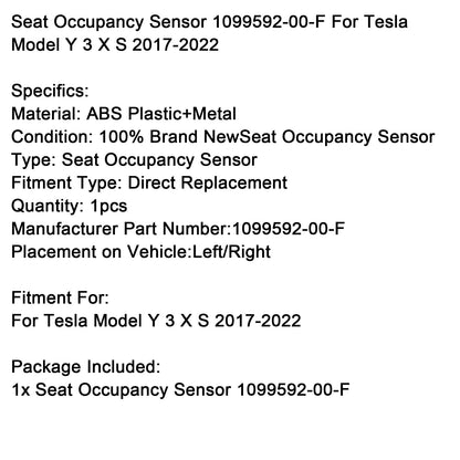 Sensore di presenza sedile Tesla Model Y 3 XS 2017-2022 1099592-00-F