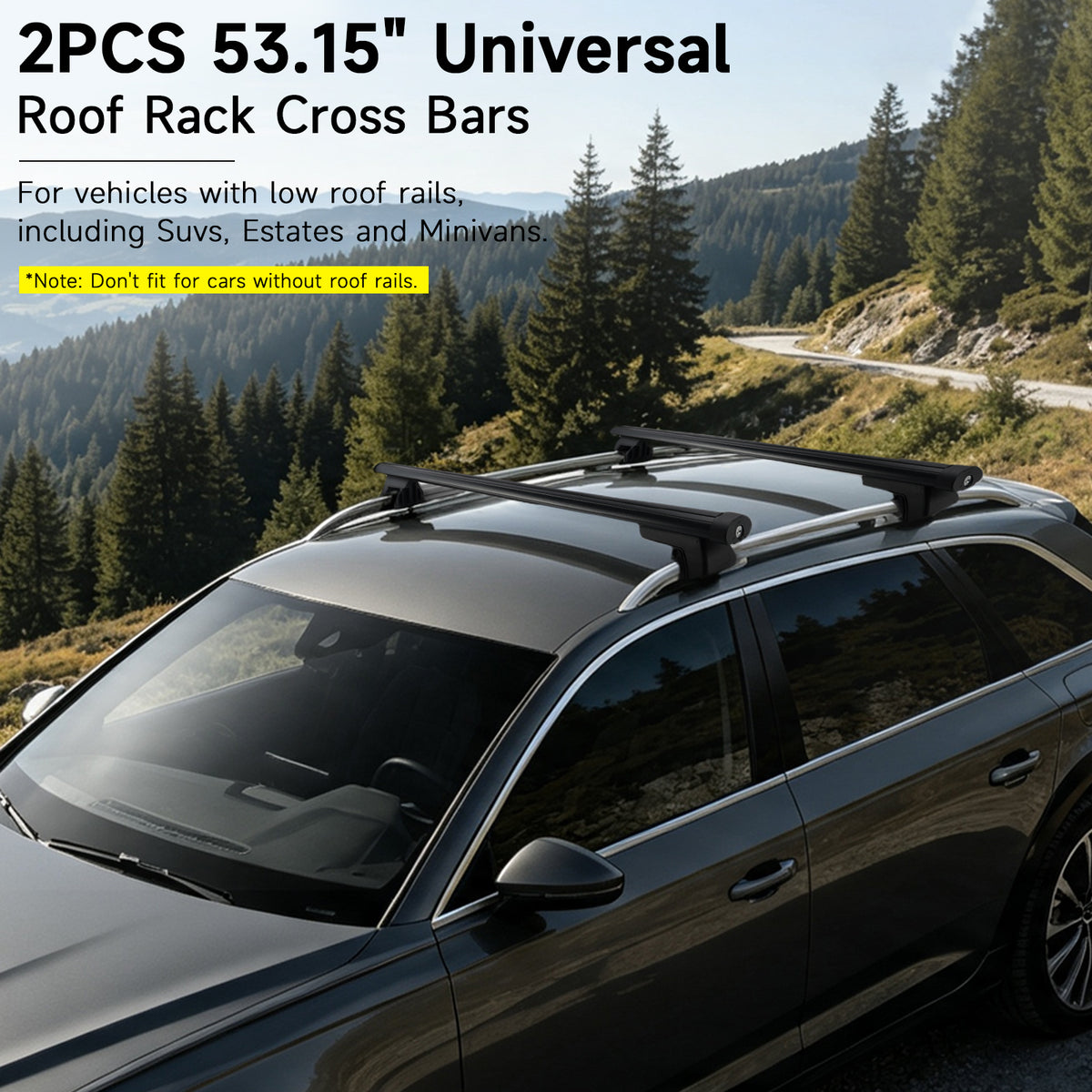 Barre trasversali portapacchi universali in alluminio da 135 cm per auto, con chiusura a chiave.