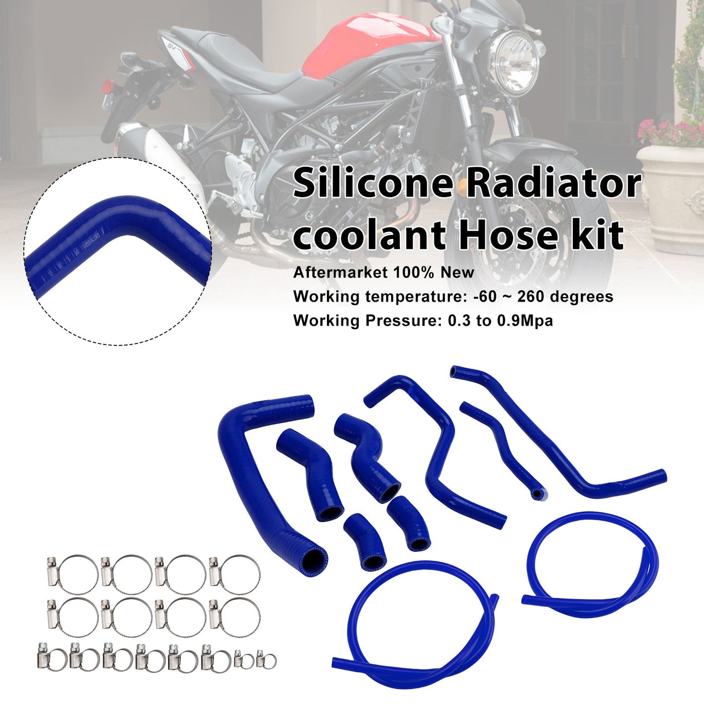 Tubo flessibile del liquido di raffreddamento del radiatore in silicone Suzuki SV 650 SV650 2016-2025