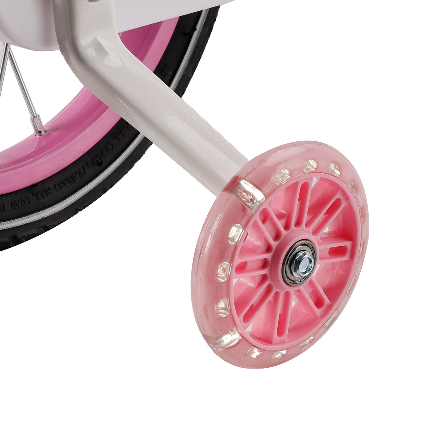 Bicicletta da principessa per bambini da 18" per ragazze, con ruote da allenamento rimovibili, rosa/viola