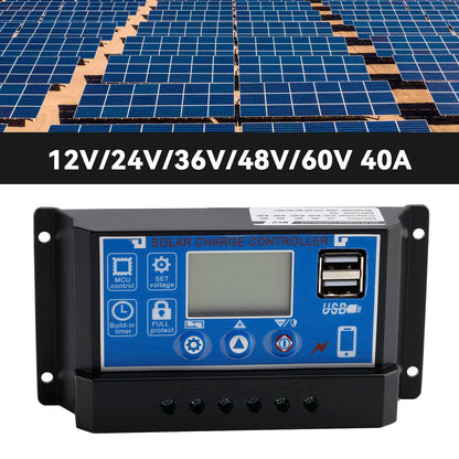 Regolatore solare PWM 12V-60V Visualizzazione corrente Controllo luce solare stradale 0V Avvio