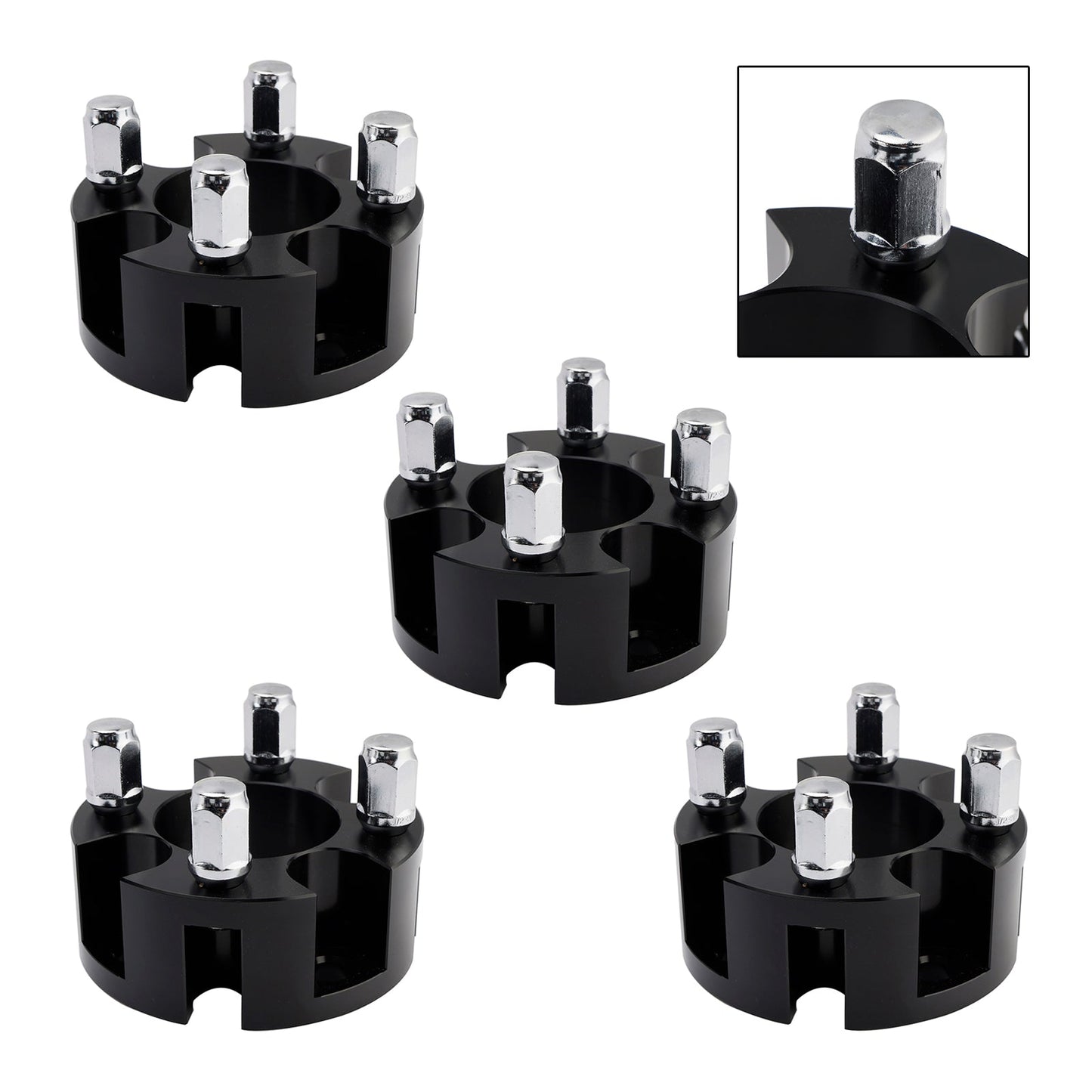 Kit distanziali per ruote da 2"" per carrelli da golf, dadi ruota neri per Yamaha Club Car Ezgo