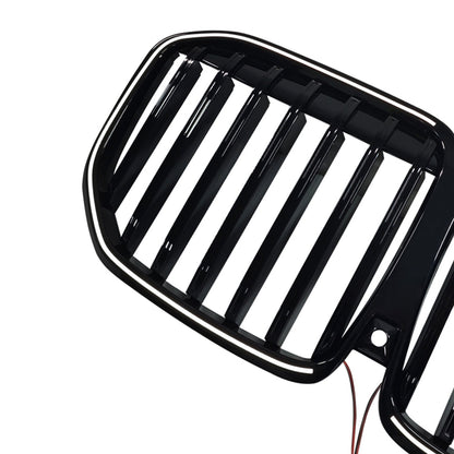 Griglia paraurti anteriore a linea singola nera con LED per BMW X7 G07 2023-2026