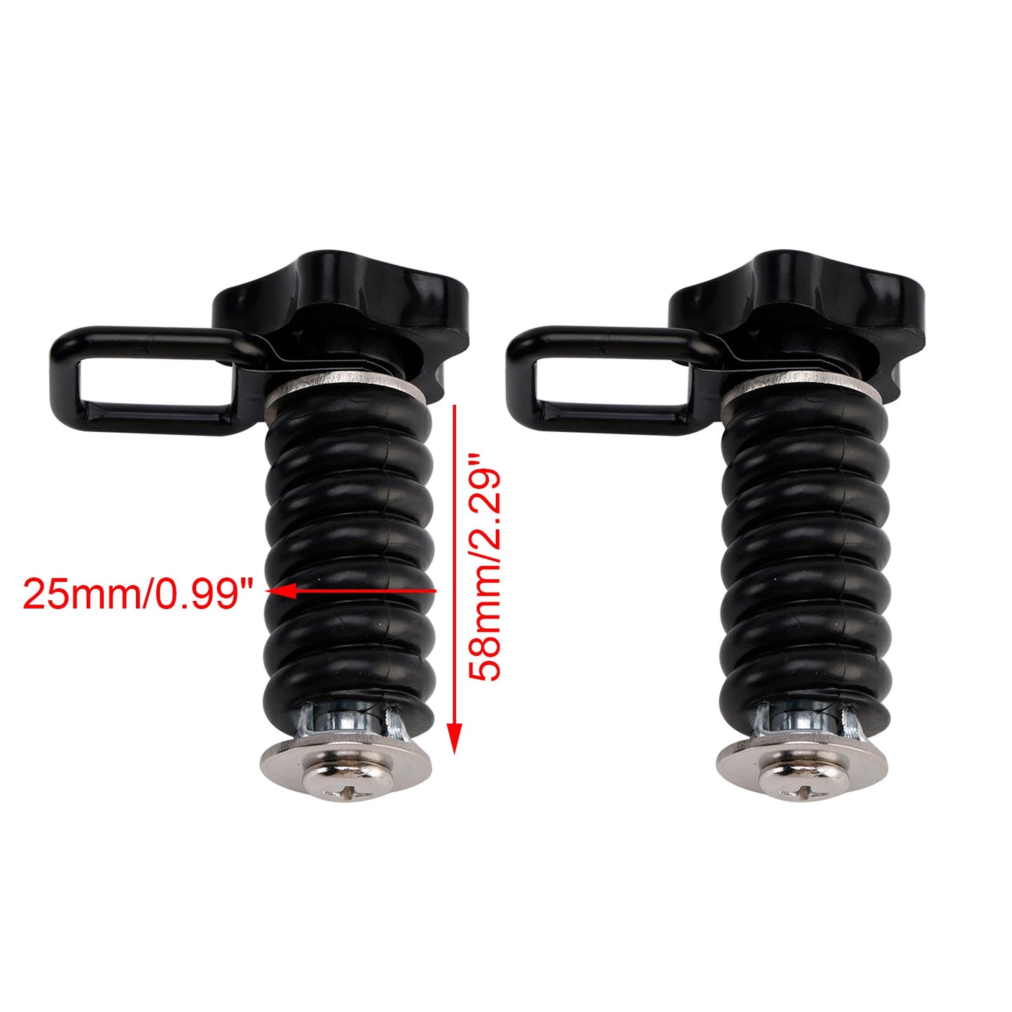 Coppia di ancoraggi di fissaggio con anello a D da 1"" neri per Polaris Rzr 570 800 900 1000