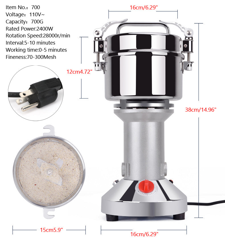 Macinacaffè elettrico per cereali da 700 g, ad alta velocità e lunga durata