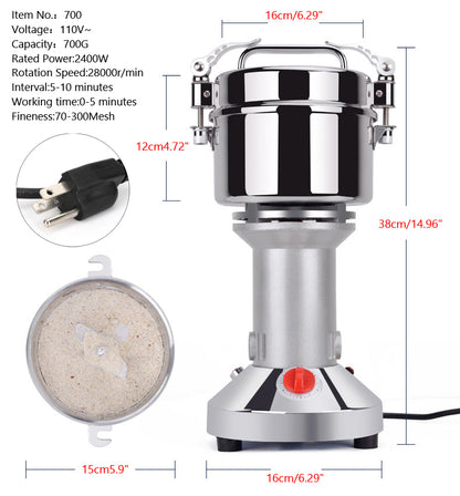 Macinacaffè elettrico per cereali da 700 g, ad alta velocità e lunga durata