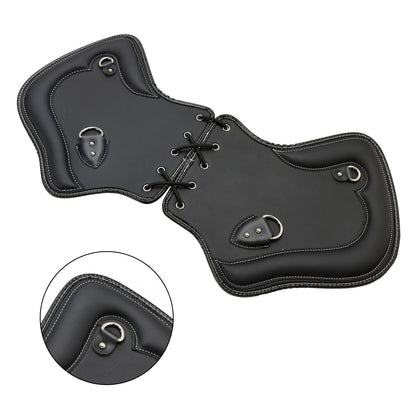 Coppia di protezioni per sella con scudo termico CNC per moto Touring, Softail, Dyna o Sportster dal 1985 al 2017, colore nero e marrone.