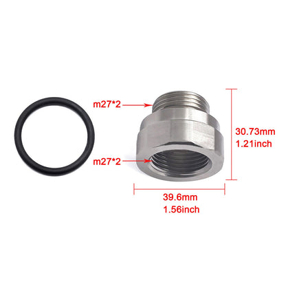 Adattatore per valvola di scarico olio, filettatura 27mm-2.0, colore argento, codice A-211.