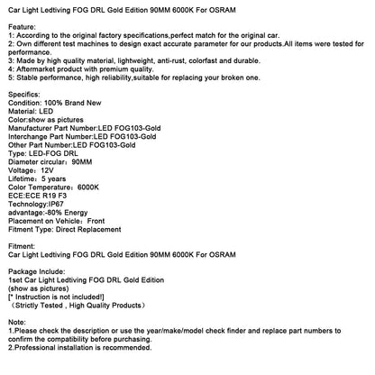 Luce auto Ledtiving FOG DRL Gold Edition 90MM 6000K per OSRAM
