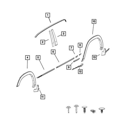 Modanatura per montante B anteriore sinistro 68292929AD per Dodge RAM 1500 2019-2026