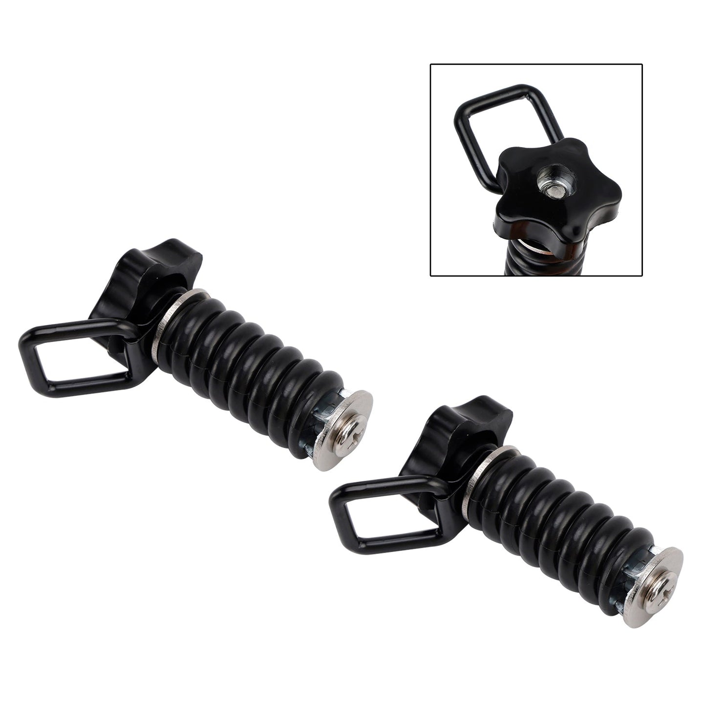 Coppia di ancoraggi di fissaggio con anello a D da 1"" neri per Polaris Rzr 570 800 900 1000