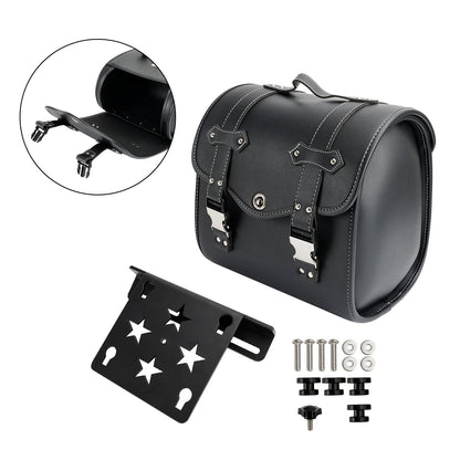 Kit borse laterali e staffe, sgancio rapido universale, nero, per moto