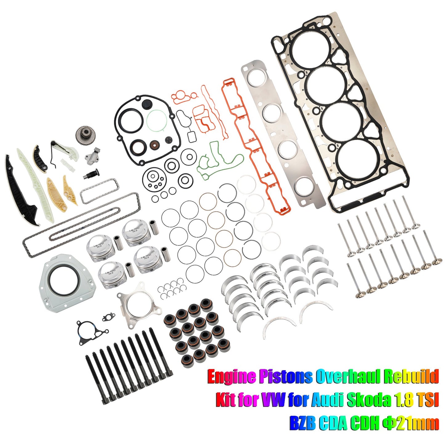 Kit di revisione e ricostruzione dei pistoni del motore per VW per Audi Skoda 1.8 TSI BZB CDA CDH