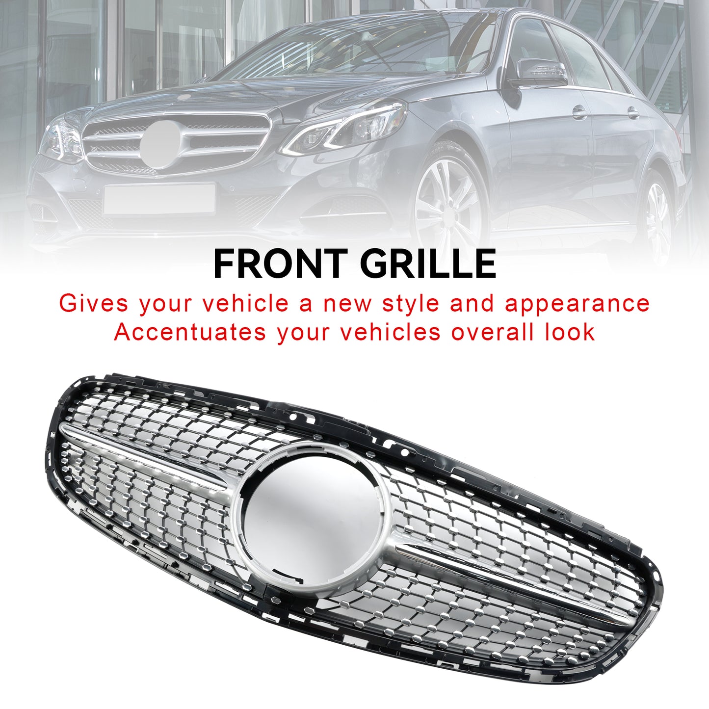 Per Mercedes Classe E W212 2013-2016 Facelift Diamond Griglia per paraurti anteriore