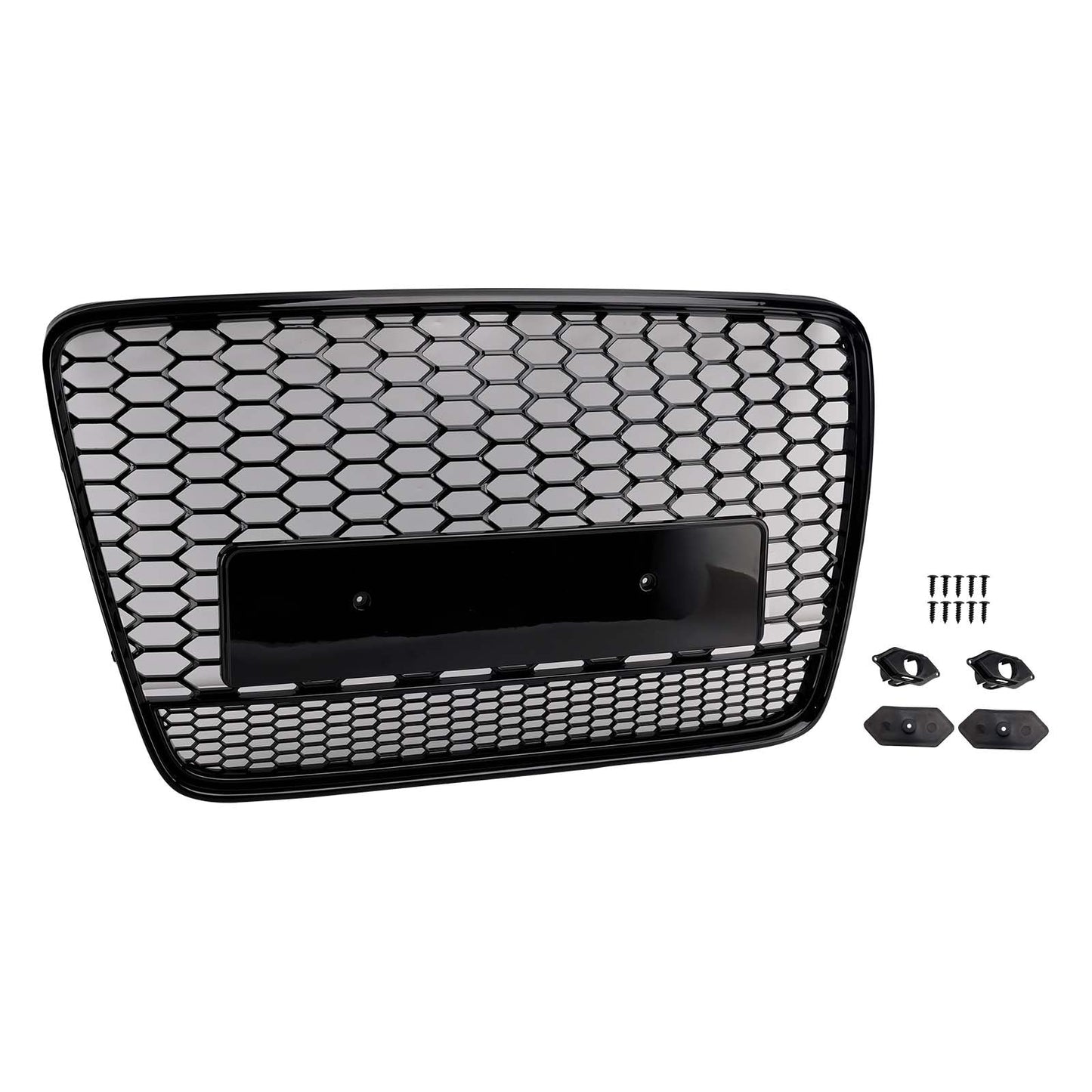 Griglia di ventilazione del radiatore per paraurti anteriore, colore nero lucido, compatibile con Audi Q7 2005-2015.