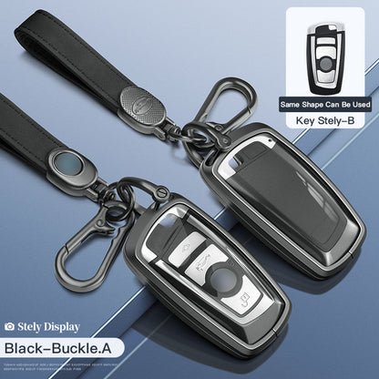 Custodia per chiave auto in TPU nero in lega di alluminio con fibbia per BMW X3 X1 X5