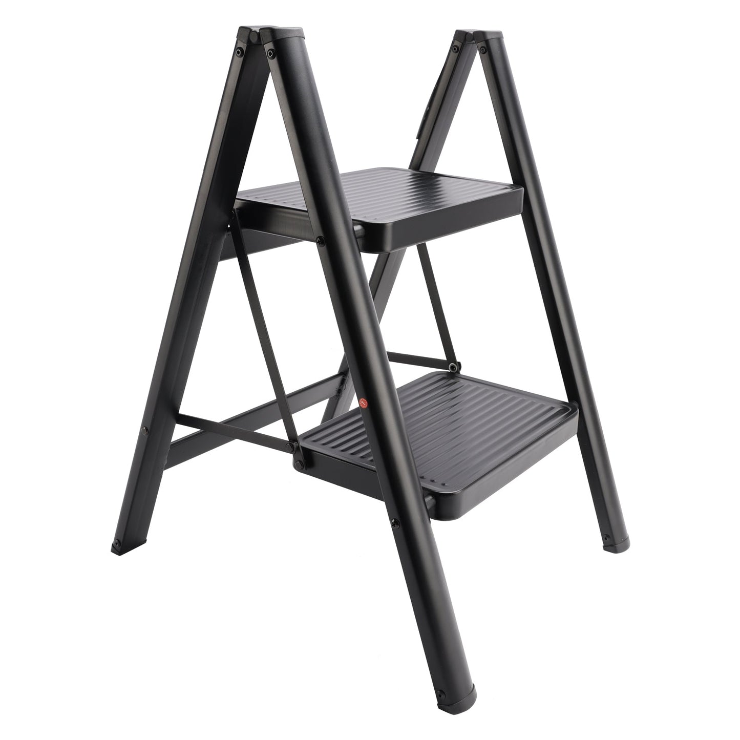 Scala a pioli, 2 livelli, pieghevole, alluminio, larga, leggera, compatta, scala
