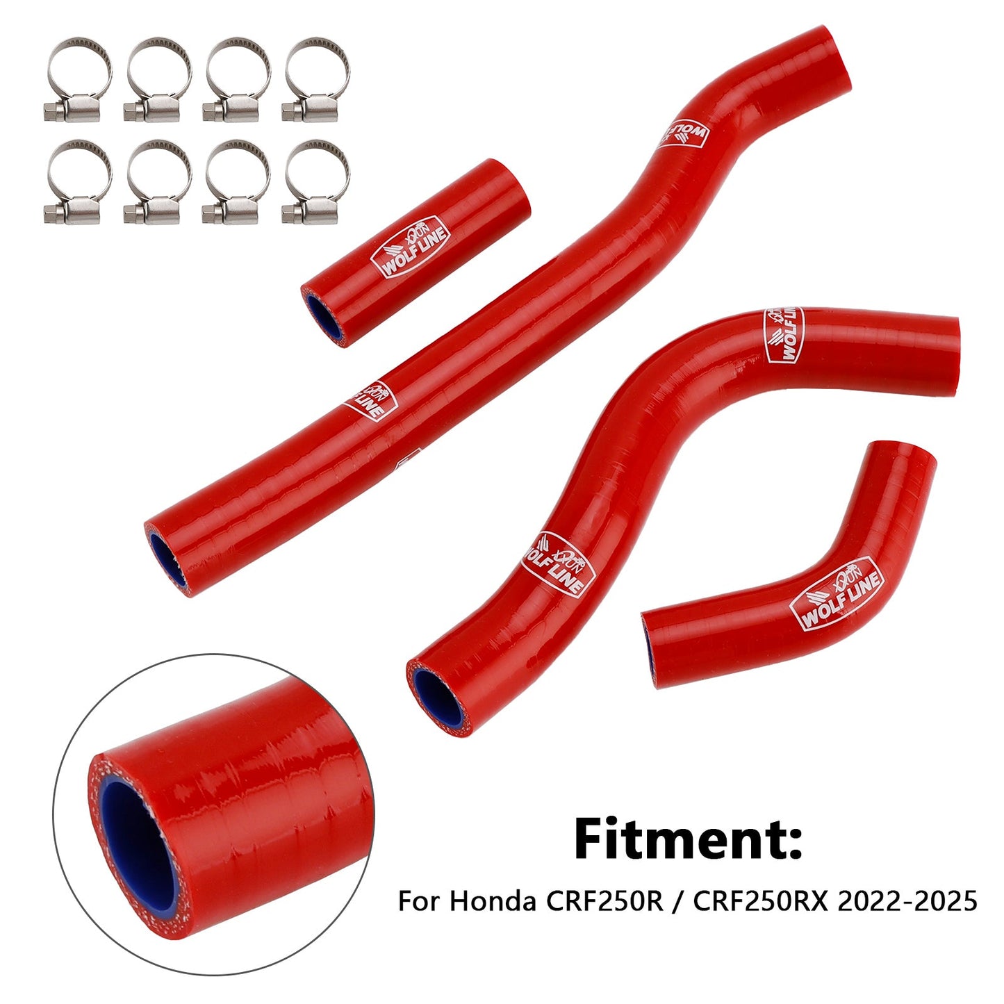 Tubo flessibile del liquido di raffreddamento del radiatore in silicone Honda CRF250R CRF250RX 2022-2025