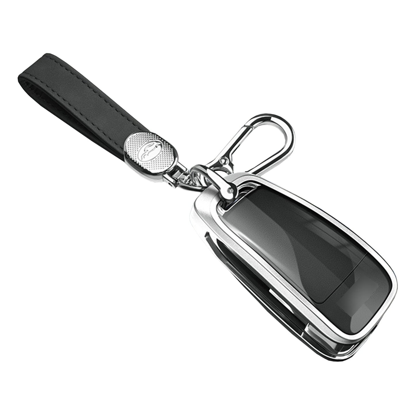 Custodia per chiave auto in TPU nero in lega di alluminio con fibbia per Audi a6l a4l a3