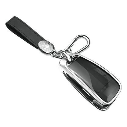 Custodia per chiave auto in TPU nero in lega di alluminio con fibbia per Audi a6l a4l a3