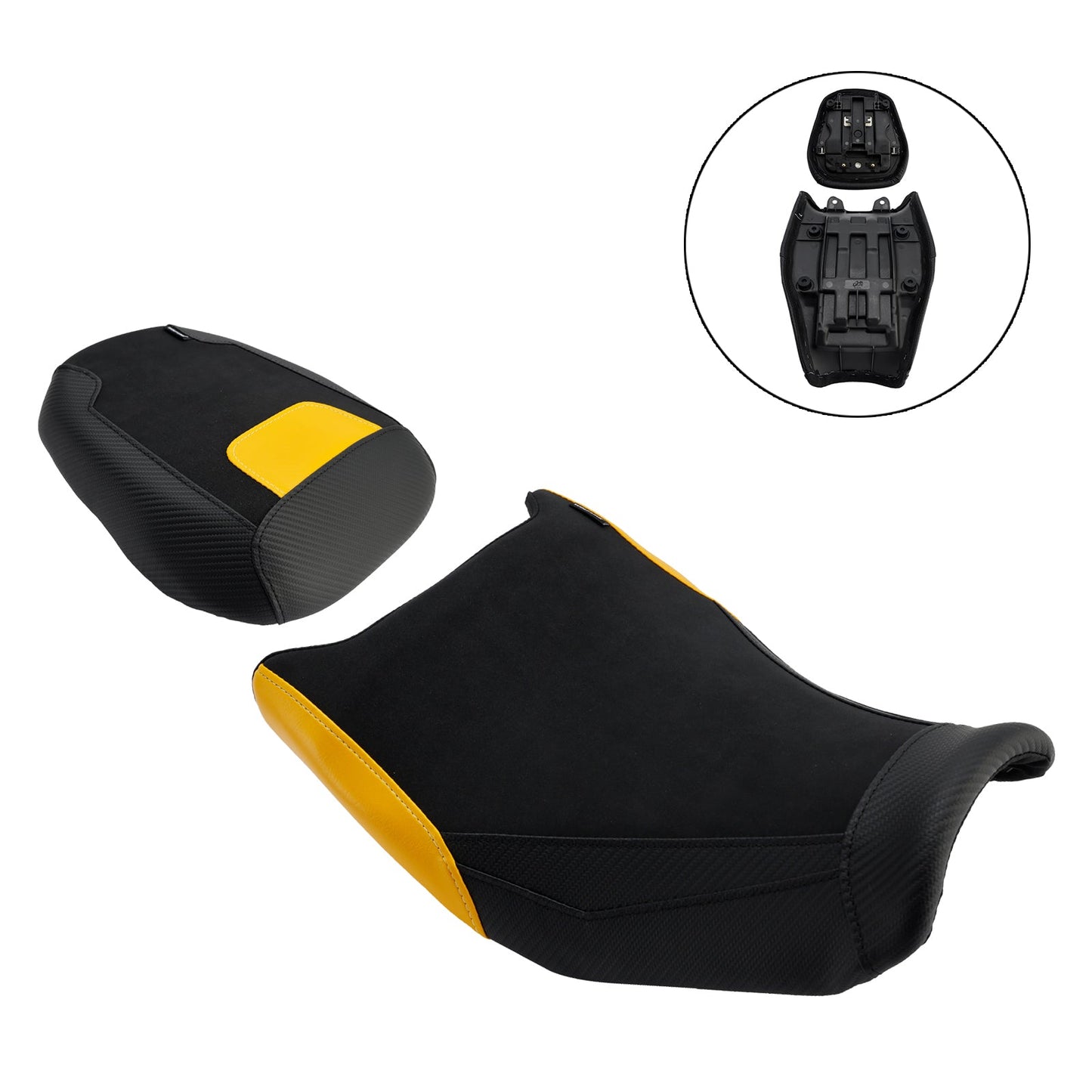 Cuscino inferiore per sella conducente e passeggero Suzuki V-Strom250Sx 2024-2025, colore giallo.