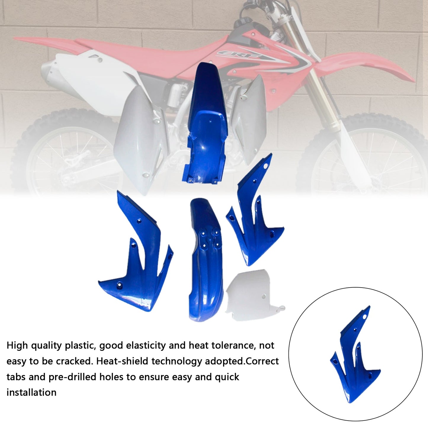 Kit di plastica per carrozzeria Honda CRF150R/RB 2007-2014, carenatura parafango