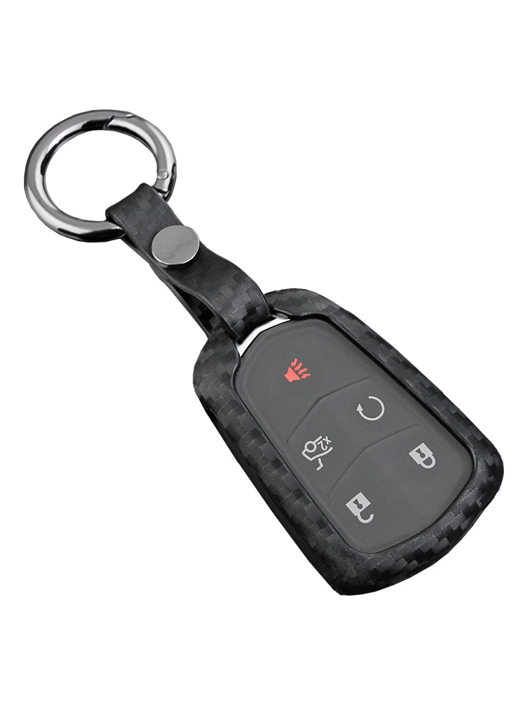 Custodia in pelle e silicone per chiave auto con fibbia per Cadillac