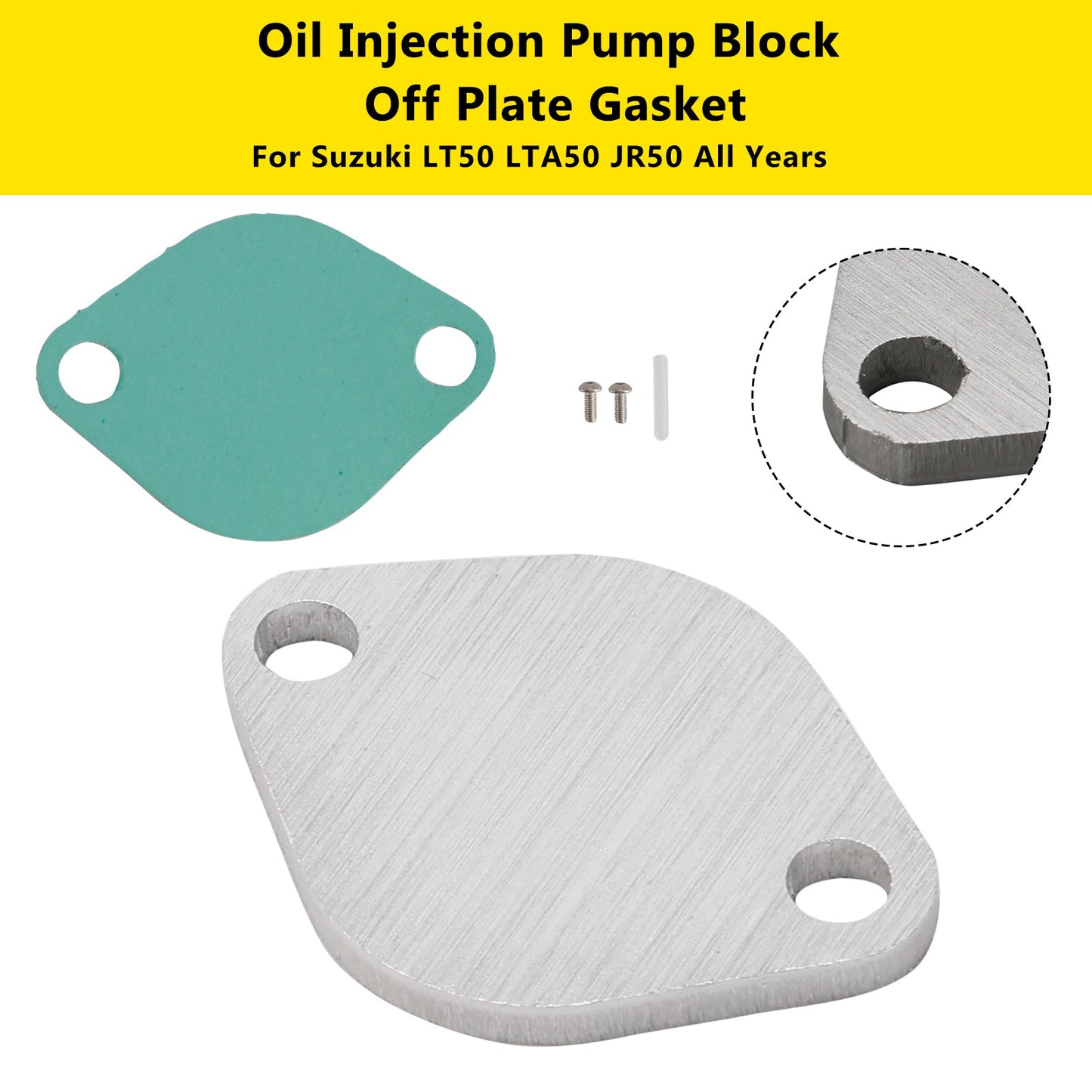Guarnizione piastra di bloccaggio pompa iniezione olio per Suzuki LT50 LTA50 JR50 tutti gli anni