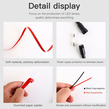 Striscia di luci diurne a LED per cofano auto con avvio dinamico flessibile della scansione