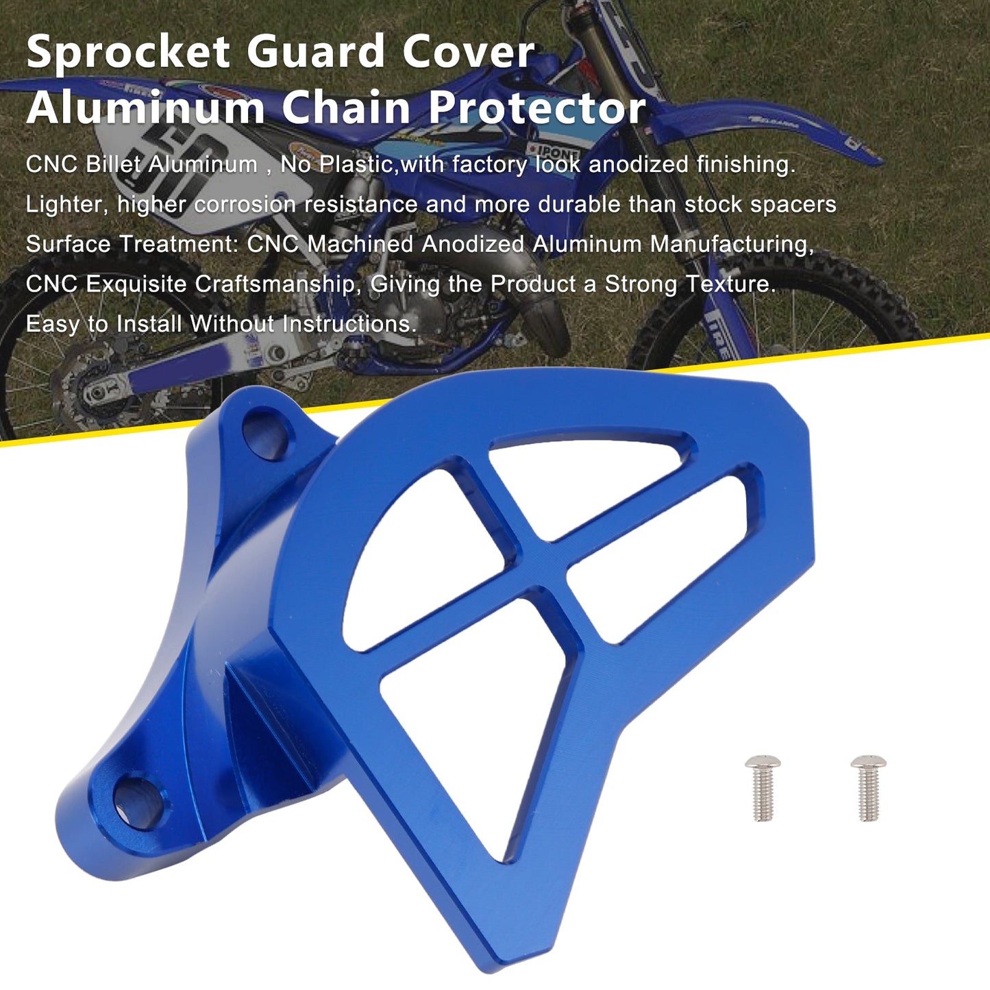 Protezione per pignone Yamaha YZ125 1993-2004, protezione per catena in alluminio