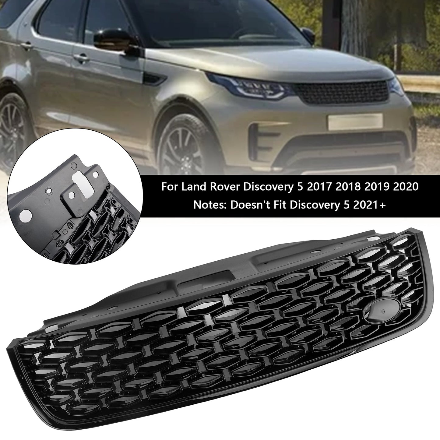 Griglia anteriore stile dinamico Land Rover Discovery 5 L462 2017-2020 nera