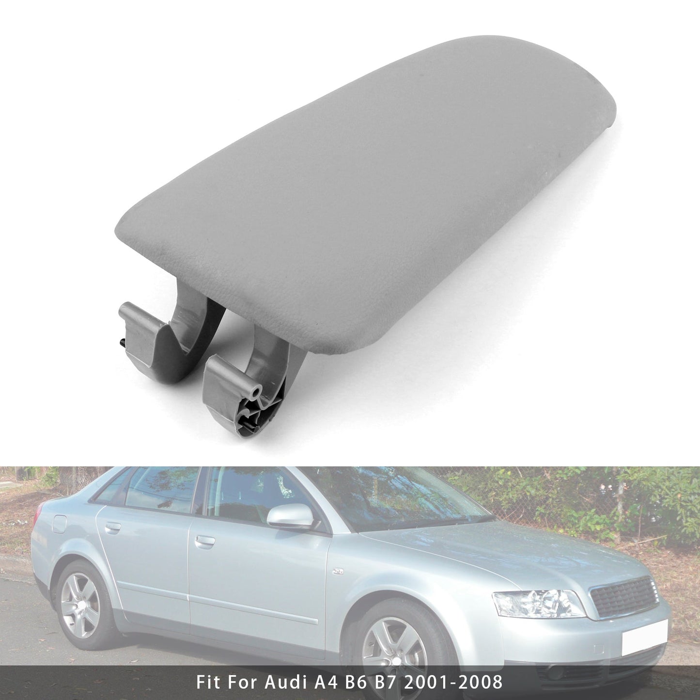 Coperchio della console centrale del bracciolo in pelle grigia Audi A4 B6 B7 2001-2008 8E0864245E