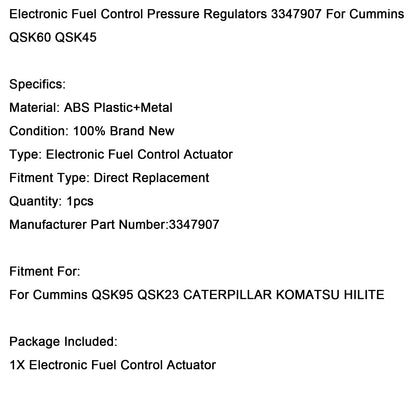 Regolatori di pressione del controllo elettronico del carburante Cummins QSK95 QSK23 CATERPILLAR KOMATSU HILITE 3347907