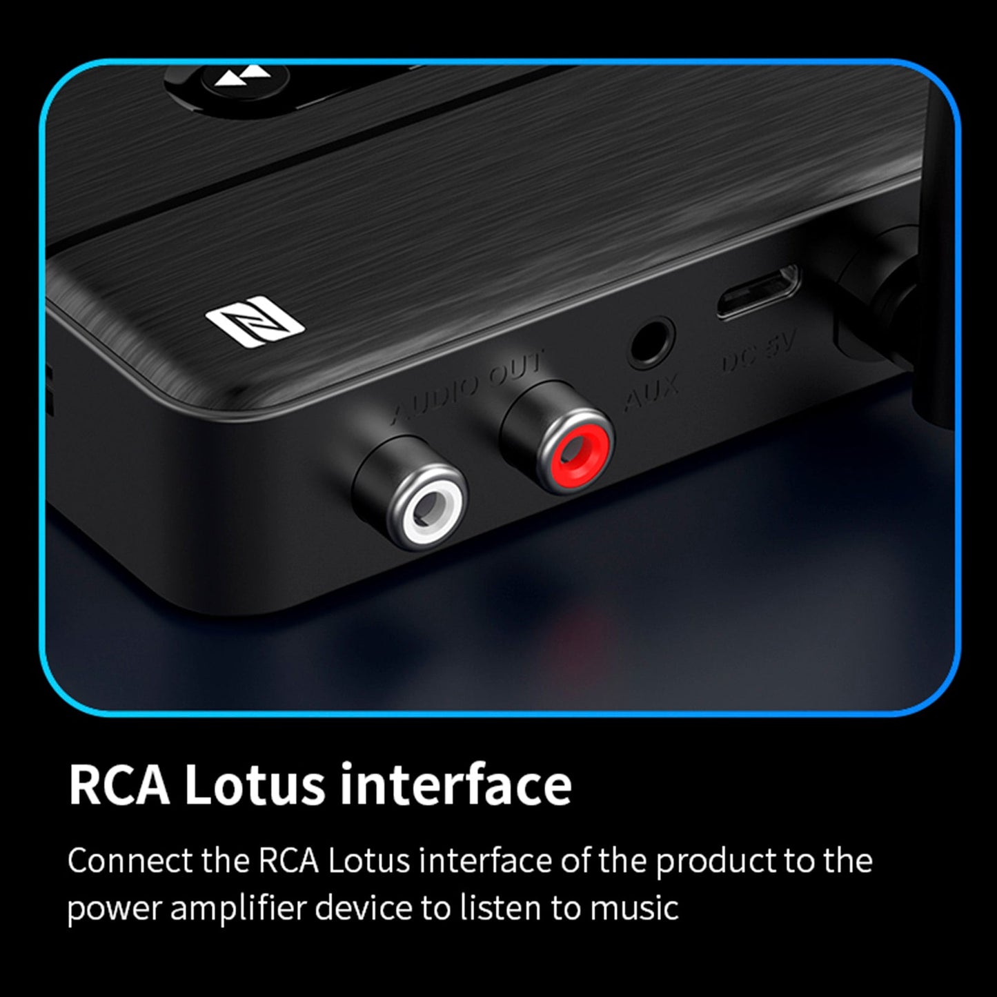 Ricevitore audio Bluetooth 5.4 NFC, amplificatore AUX/RCA, unità flash USB per riprodurre musica