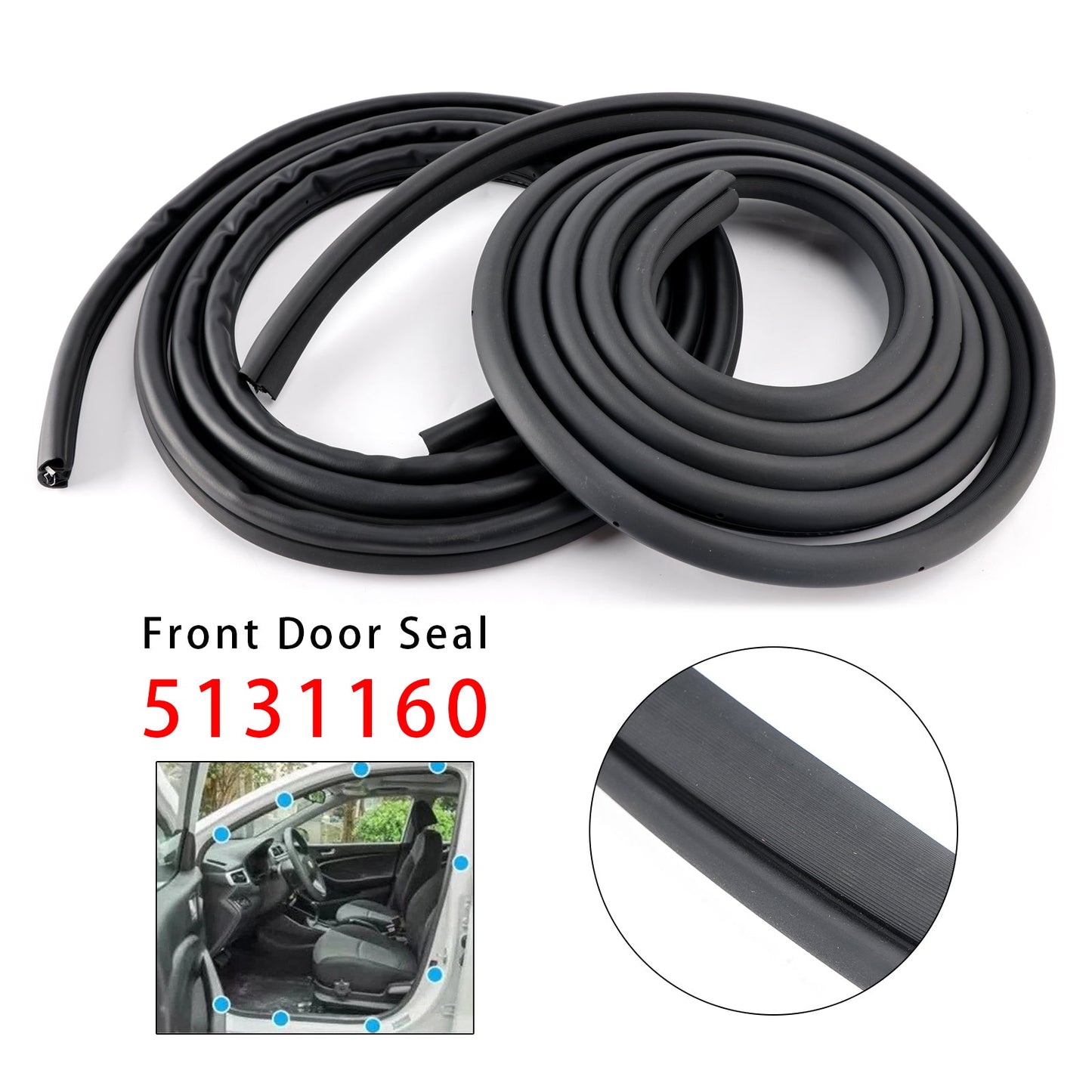 Guarnizione porta anteriore 2 pezzi 5131160 per Dodge Ram 1500 2500 3500 2002-2009