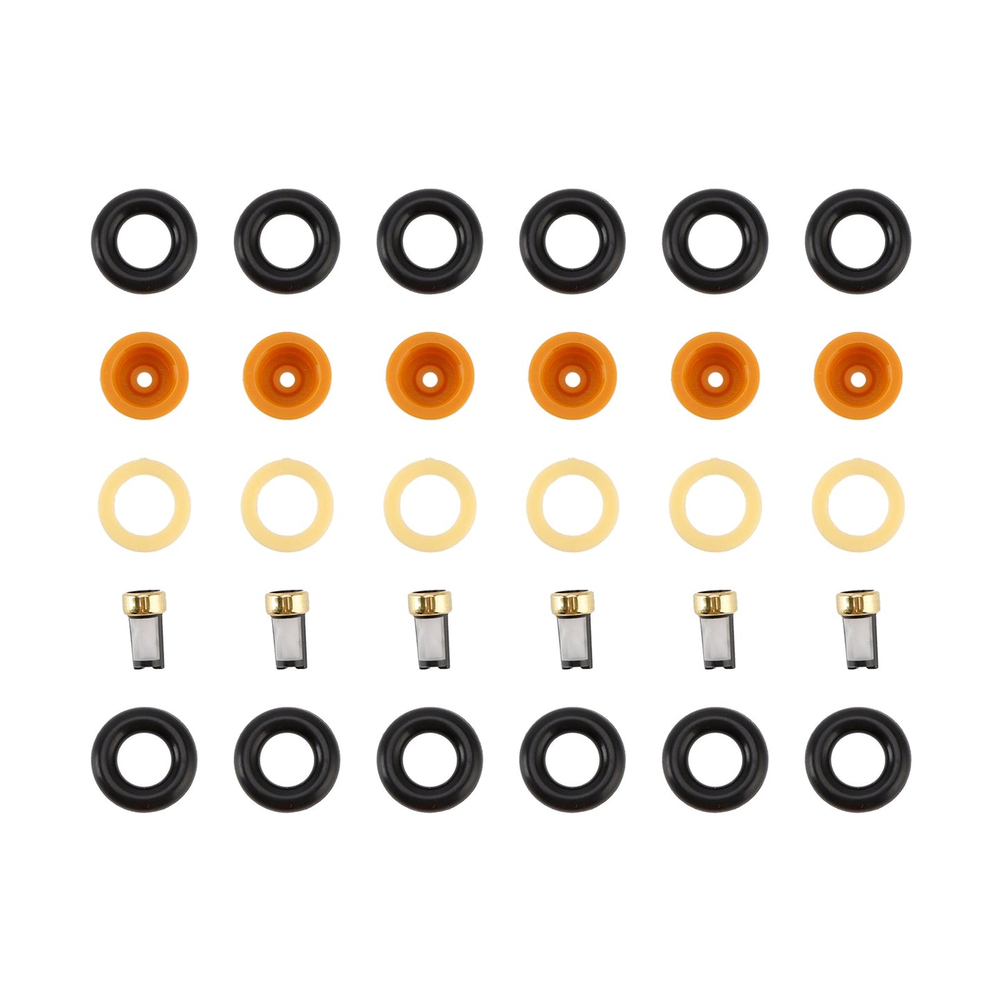 6 pezzi Guarnizione filtro O-ring iniettore carburante adatta per Audi 80 90 100 A4 A6 A8 2.4 2.6 2.8