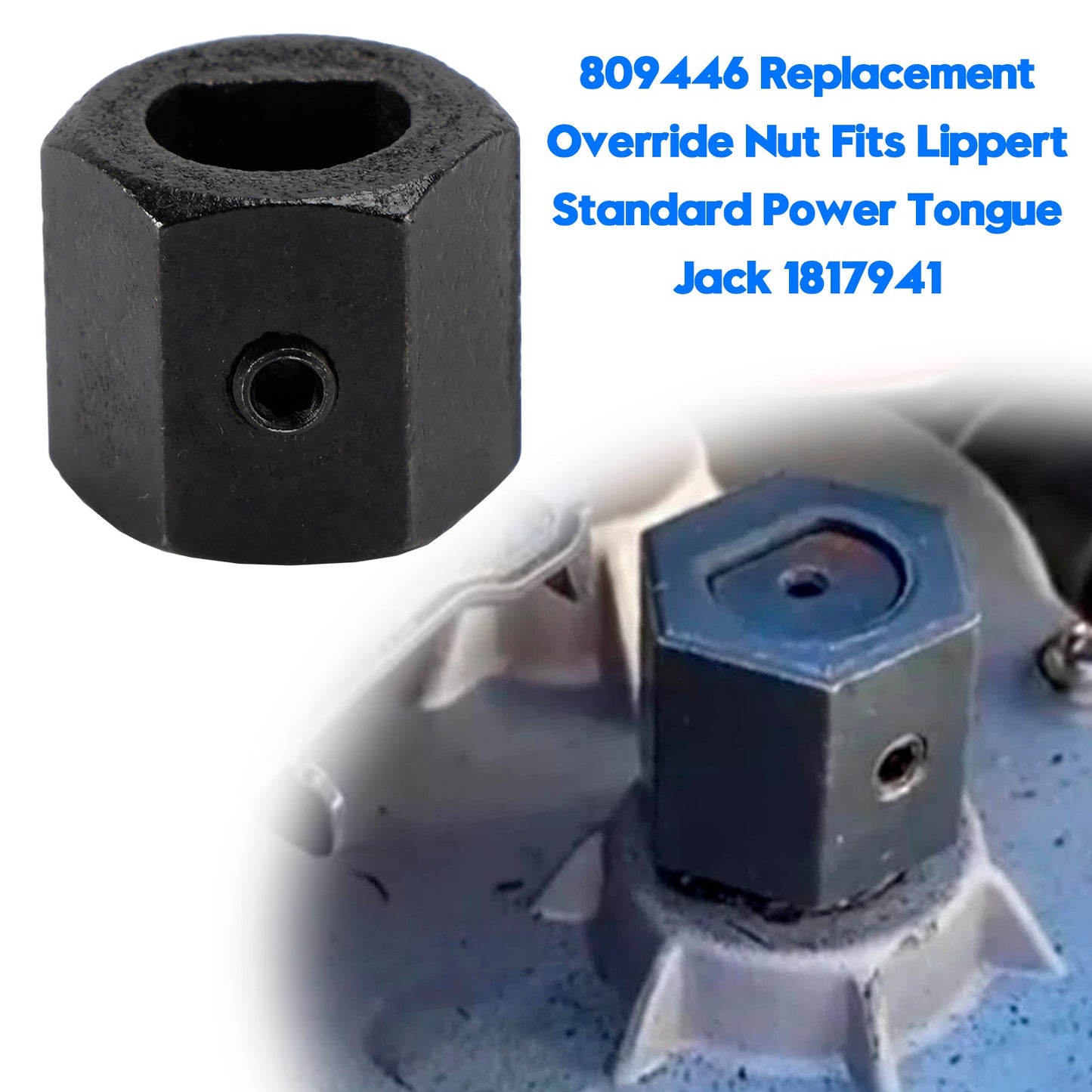 809446 Dado di bypass per martinetto per timone di traino elettrico standard Lippert 1817941