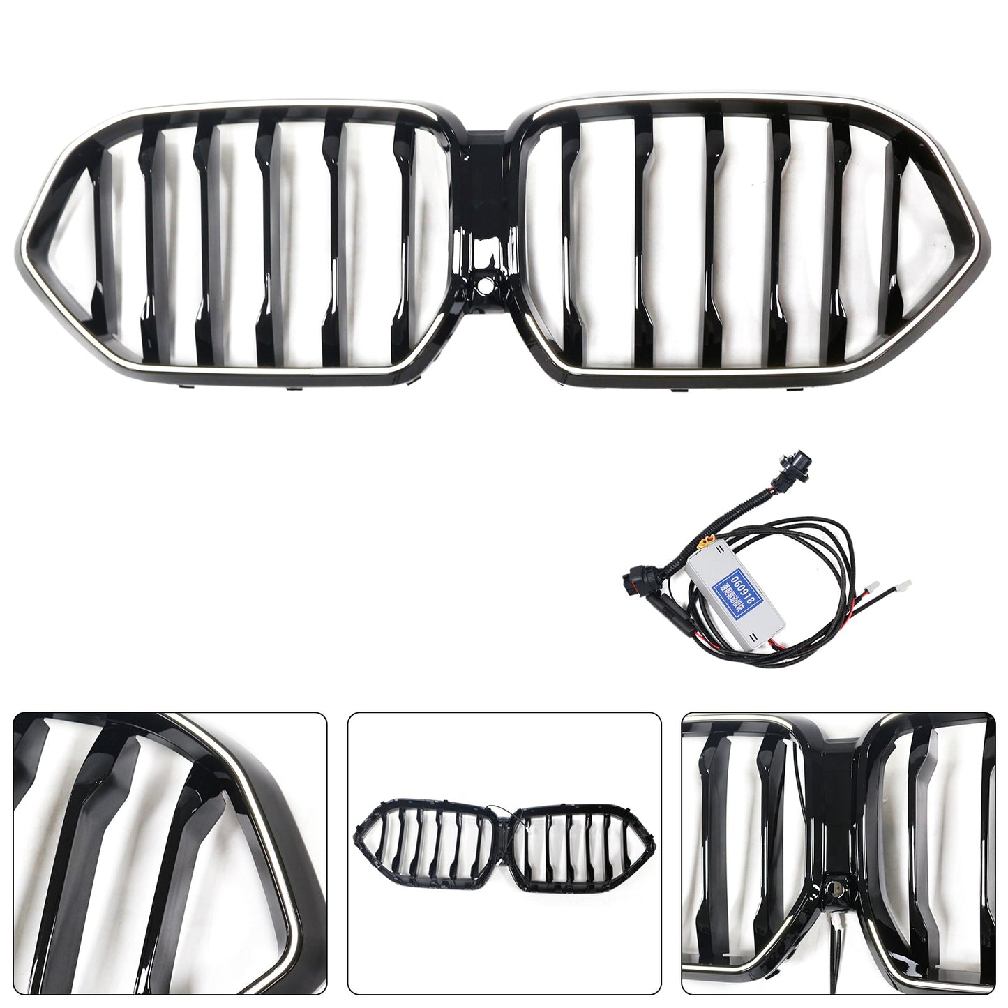 Griglia paraurti anteriore nera BMW X6 G06 M60i 2023-2025 con foro per telecamera