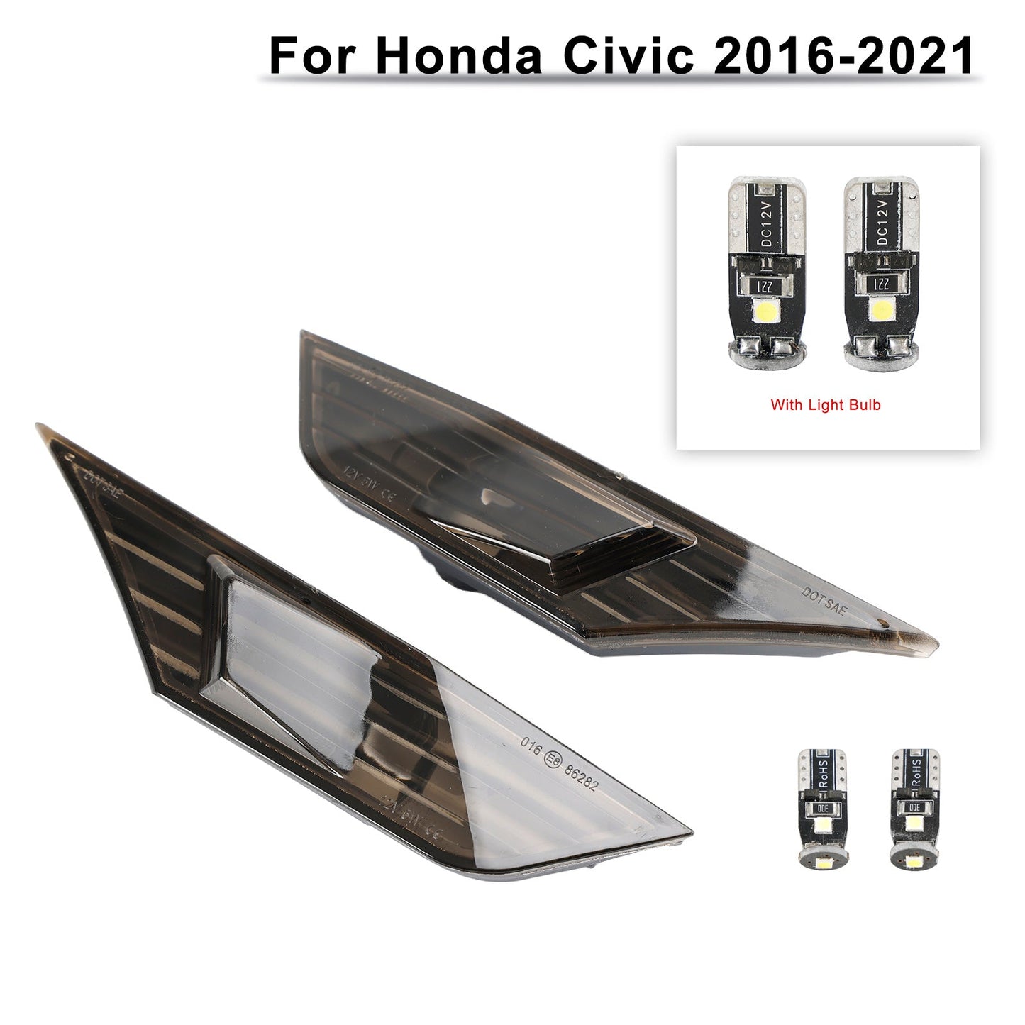 Indicatore di direzione della lampada di posizione laterale Honda Civic 2016-2021 con lampadina