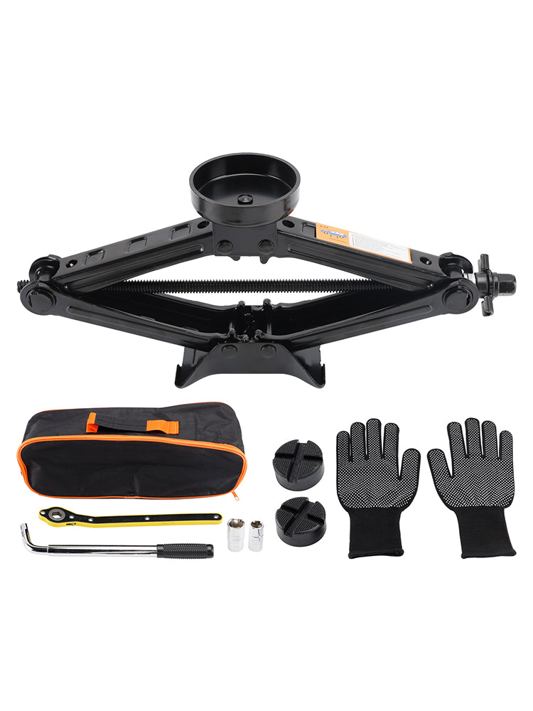 Cric per auto 2,5 T/2500 kg, cric a forbice universale, chiave per tiranti per ruote, per SUV, monovolume