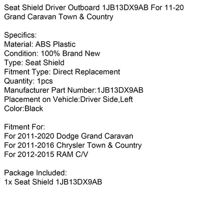 Protezione sedile conducente fuoribordo 1JB13DX9AB per Grand Caravan Town &amp; Country 11-20