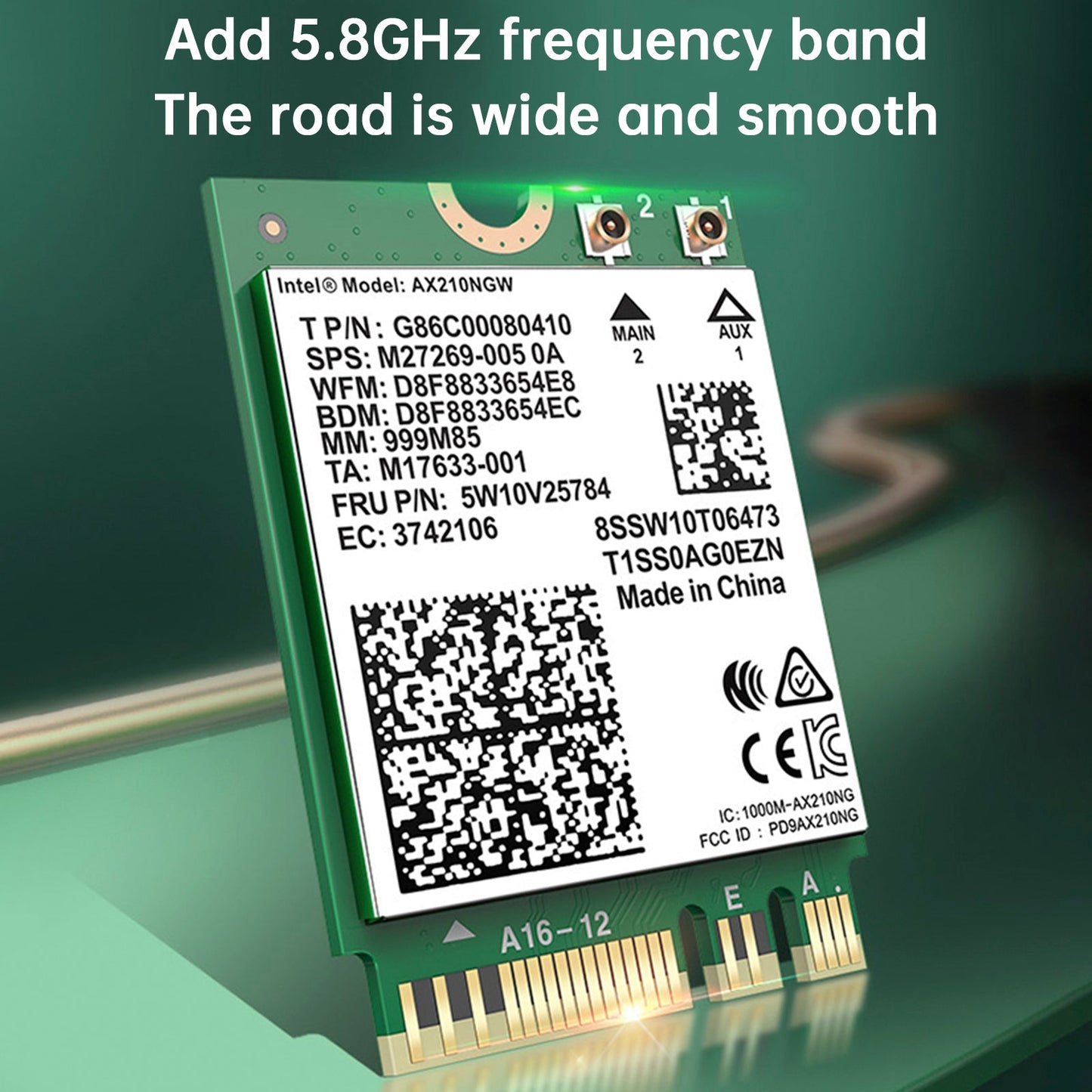 Modulo AX210 Bluetooth 5374Mbps Scheda di rete Gigabit ad alta velocità Supporta WIFI6