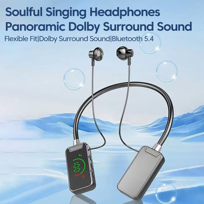 Cuffie Bluetooth con display digitale intelligente da 5,3 pollici per giochi, canto dal vivo e ritorno in cuffia.