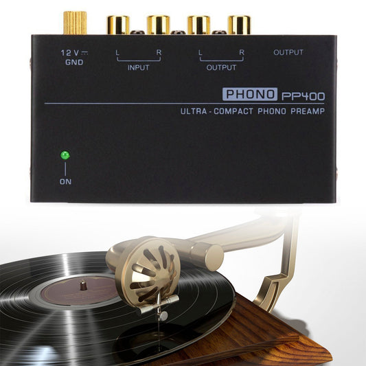Preamplificatore Phono Ultra-Compatto PP400 con Supporto RCA da 1/4 di pollice Interfacce TRS Preamplificador Phono Preamp